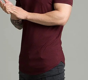 T-shirts pour hommes de couleur unie vêtements d'été porter des t-shirts à manches courtes haut mâle coupe décontractée t-shirt à col rond pour hommes - Product Image 3