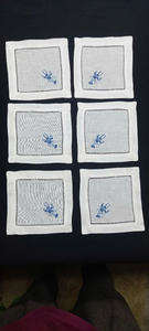 Hermosa tela bordada a mano de chenilla para posavasos de camarones y peces tejida para restaurantes y hoteles que aceptan pedidos a granel - Product Image 2