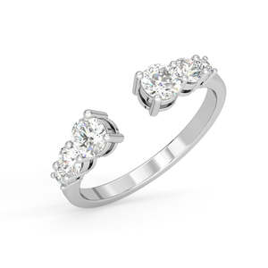 NOVAMART Fine Romantic 925 Sterling Silver Graduation Finger <b>Ring</b> <b>Adjustable</b> Band Zircon Inlay Rhodium Plating Featuring Number - Product Image 1