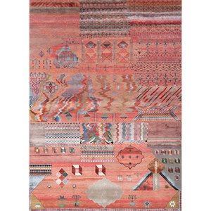 Alfombra Freedom Manchaha Gris y Negra, Tejida a Mano con Lana, Bambú y Seda, Diseño de Patchwork para Decoración de Sala de Estar - Les-8167 - Product Image 1