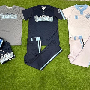 Vente de gros Maillot de baseball cousu Uniforme américain de baseball softball pour hommes - Product Image 5