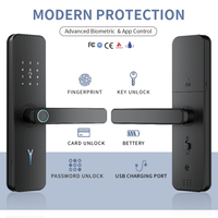 Serrure Intelligente Tuya WiFi à Empreinte Digitale avec Télécommande pour Portes en Verre/Aluminium/Bois - Stockage Cloud, Capacité 50 Empreintes Digitales, Grade C