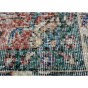 Alfombra de Lana Anudada a Mano Estilo Vintage, Diseño Clásico con Medallón Rojo y Naranja para Sala de Estar, Pasillo, Rectangular, Diseño de Rompecabezas -Pae-2336 - Product Image 3
