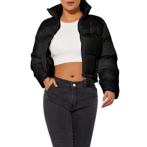 Abrigo acolchado corto para mujer de último diseño, chaqueta de invierno OEM, chaqueta de burbuja recortada de grado superior, abrigo informal - Product Image 3