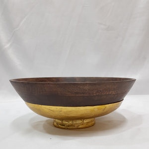 Conception en forme de feuille de branche d'arbre plaqué doré de couleur marron avec couvercle bois aluminium métal créatif sous les plats et assiettes émaillés bol - Product Image 3