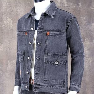 Veste en jean en gros pour hommes Fabricant Vêtements d'extérieur Automne Grande taille Mode Veste cargo pour hommes Jeans - Product Image 6