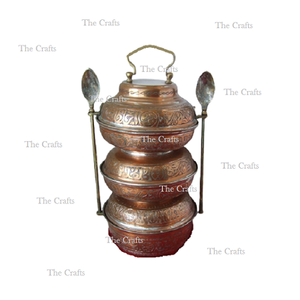 Boîte à lunch antique avec poignée réglable, qualité supérieure, en cuivre massif, boîte à lunch pour pique-nique à prix de gros - Product Image 4