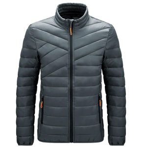 Wholesale Casual Men s Solid Nylon Puffer Jacket Winter Thick Hooded Zipper Stand Collar Breathable Waterproof Quick <b>Dry</b> <b>Coat</b> - Product Image 4