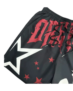 Pantalones cortos estampados a la moda de verano para hombre, pantalones cortos informales de tela no elástica con cordón en la cintura de poliéster - Product Image 3