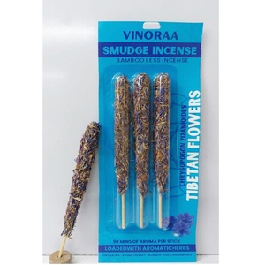 Vente en gros de bâtonnets d'encens tibétain aux fleurs 6 pouces herbes aromatiques avec supports botaniques en bambou diffuseur d'aromathérapie - Product Image 2