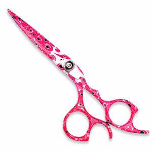 Ciseaux de coiffure professionnels roses imprimés en acier inoxydable pour salon, ciseaux de barbier personnalisables avec logo - Product Image 1