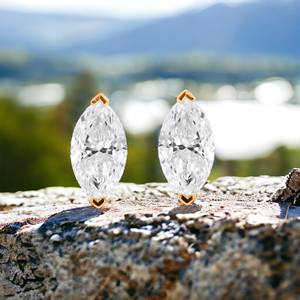 Boucles d'oreilles Glamorous Fire 2.00Ct Moissanite Princess Cut en or 14K Vente en gros OEM - Product Image 3