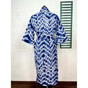 Boho Cotton Kimono Hand-Printed Floral Butterfly Pattern Lightweight Indian <b>Robe</b> for <b>Beach</b> Vacation ODM Supply - Product Image 5