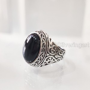 New Exclusive Men's <b>Ring</b> Natural Black Onyx Gemstone December Birthstone <b>Ring</b> <b>Arabic</b> Christmas Jewelry 925 Sterling Silver <b>Ring</b> - Product Image 2