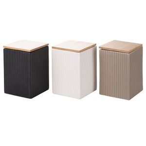 Set Moderno di 3 Barattoli Rettangolari da 1080ml per Accessori da Cucina, Conservazione Sale, Uso Ristorante - Product Image 1