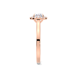 Anillo de compromiso con diamante halo de corte cojín de 1.16 quilates, oro amarillo, blanco y rosa de 9 quilates, anillo nupcial clásico - Product Image 3