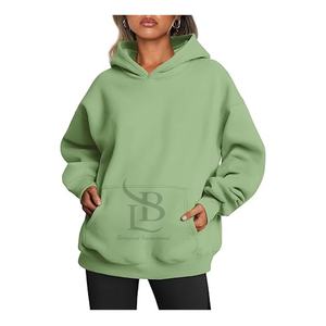 Sweats à capuche décontractés pour femme printemps et automne Streetwear avec logo avant imprimé motif solide poche ample pour l'été tarif de gros - Product Image 6