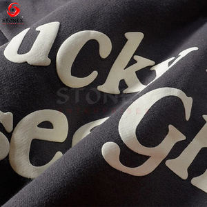 Sweat à capuche en polaire 6XL de haute qualité pour hommes personnalisé ODM hiver tissu solide bouffée imprimé logo broderie en relief mode de rue unie - Product Image 4