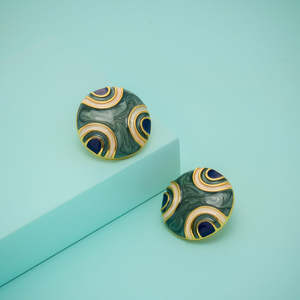 Trendy Geometric <b>Stud</b> <b>Earrings</b> 192672 Bezel Setting Stainless Steel Zinc Alloy Plastic Pearl Diamond Inlay Religious for Parties - Product Image 1
