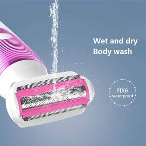 Rasoir électrique rechargeable pour femmes, rasoir sans douleur pour utilisation humide ou sèche, avec tondeuse pour le bikini, épilation pour les jambes, les aisselles, le corps - Product Image 1