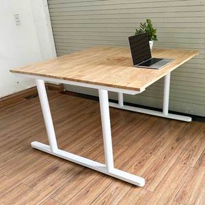 TIO HBTO008 2-Seater Modern Office <b>Desk</b> Solid Wood and Melamine Cluster Workspace Minimalist and Contemporary Design for <b>Work</b> - Product Image 2