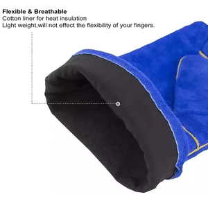 Gant de soudage en cuir de vachette résistant aux hautes températures spécial soudeur gant de travail anti-brûlure - Product Image 3