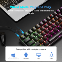 TK61 RGB Backlight ABS Keycaps Full-key Non-conflict USB Wired Game Mechanical Keyboard Projection Keyboard for Computer Laptop