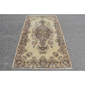 Alfombra turca Vintage Floral Beige clásica área grande 390X670cm respaldo de látex de lana abstracto para adolescentes pasillo rectangular - Product Image 1