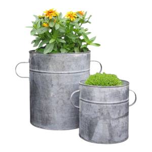 Macetas Ornamentales de Metal Galvanizado con Adornos Florales para Decoración de Jardín Estilo Granja Vintage - Product Image 6