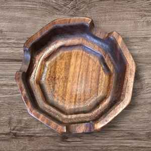 Cendrier en bois naturel fait à la main |   Cendrier en bois massif au design classique, réutilisable, écologique, pour la maison - Product Image 4