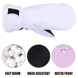 NUEVOS guantes de nieve impermeables Deportes de invierno Guantes de esquí resistentes al viento cálidos con cuerda Mitones de pantalla táctil Mujeres Hombres - Product Image 2