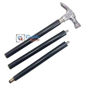 Dragon Head Designer Antique Style Handle Handmade Silver-Plated Aluminum Wooden Walking Stick <b>Cane</b> Vintage Nautical 93cm - Product Image 5