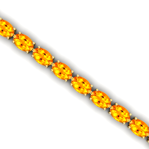 Pulsera de Tenis de Oro de 14K Más Vendida con Gema de Citrino Amarillo Ovalado Natural, Estilo Clásico para Bodas y Fiestas - Product Image 5