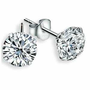 ต่างหูเพชร6เม็ดกลมแบบคลาสสิกพร้อมกระดุมเพชร2กะรัตในห้องทดลองแบบอเมริกันสำหรับผู้หญิงและผู้หญิง - Product Image 3