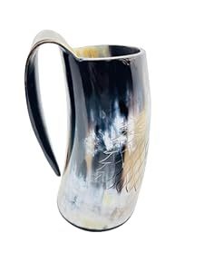 Tasses à corne de qualité authentique Tasses de voyage écologiques Tasses réutilisables 100% naturelles Viking Horn Tasses personnalisées pour bière et vin - Product Image 2