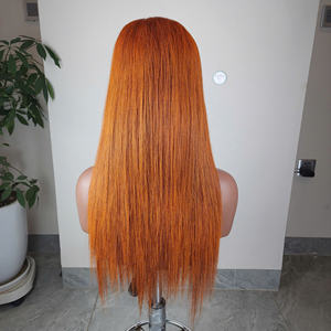 Peluca de cabello humano crudo vietnamita naranja 100%, hueso recto de alta calidad con proveedor mayorista de encaje transparente - Product Image 4