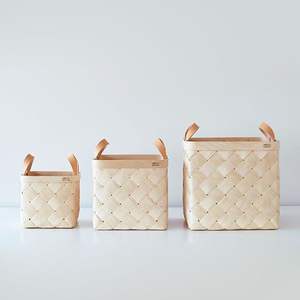 Panier de rangement en bambou chic et élégant Conception durable écologique pour la cuisine Utilisation du linge Fonctionnalité élégante artisanale - Product Image 1