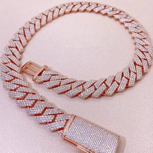 IGI Certified S925 Silver Rose Gold Plated Premium Quality Hip Hop Iced Out Custom VVS <b>Diamond</b> Fine <b>Chains</b> Necklaces <b>Men</b> - Product Image 1