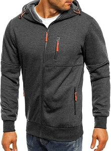 Sweat à capuche zippé personnalisé 450 g/m² pour homme, brodé, vierge, entièrement zippé, en polaire, coupe oversize, épais, chaud et respirant pour l'hiver - Product Image 2