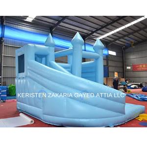 Castillo inflable comercial de PVC blanco, el tobogán inflable más grande para entretenimiento al aire libre. - Product Image 4