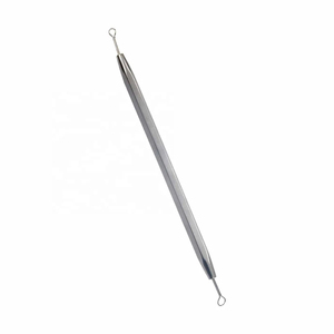 Stainless Steel Handle Stainless Steel Head <b>Blackhead</b> Pimple <b>Extractor</b> Squeezing Ring <b>Tool</b> for Nose Face Beauty Care - Product Image 1