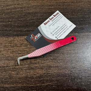 Pince à épiler isolante à 45 degrés, impression de logo personnalisée, acier inoxydable, outil de beauté, paillettes roses, extension de cils OEM - Product Image 3