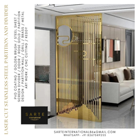Paroi de séparation décorative en métal laiton or rose personnalisable moderne, panneau CNC, grille en acier inoxydable PVD