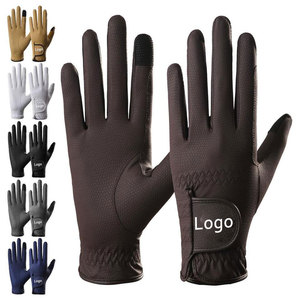 Gants d'équitation d'hiver avec logo personnalisé Gants d'équitation en cuir de petite taille en daim bleu PU Gants d'équitation antidérapants en gros en vrac - Product Image 6