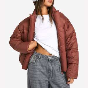 2025 nuevo diseño de alta calidad al por mayor moda cintura Puffer abrigo a prueba de viento Casual mujeres abajo abrigos para damas Parka - Product Image 1