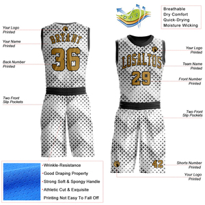 Conjuntos de uniformes de baloncesto transpirables para adultos para hombres, ropa de equipo de entrenamiento sin mangas de secado rápido, logotipo personalizable con talla grande - Product Image 4