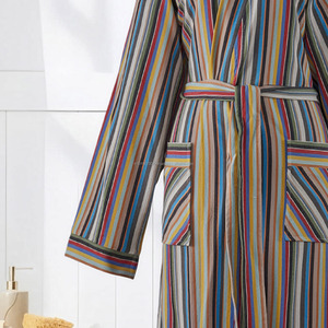 Peignoir en coton tissé 100% pour femmes et hommes, été/printemps, respirant, séchage rapide, longueur intégrale, fabriqué en Turquie - Product Image 3