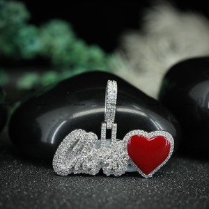 Probador de Diamantes, Colgante de Corazón de Esmalte con Nombre Personalizado, Diamante Moissanite VVS, Plata de Ley 925, Joyería Hip Hop para Regalo - Product Image 2
