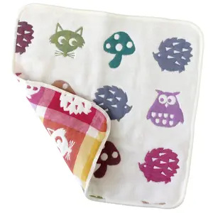 [Wholesale Products] Made in Japan 6-Layered Gauze Baby Handkerchief 26cm*26cm 100% Cotton Breathable Low MOQ Soft Touch Animal