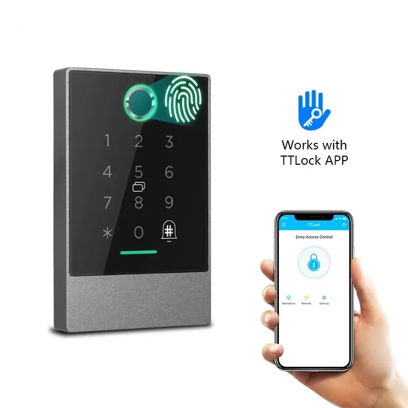 Waterproof Access Control Card Fingerprint Door Lock App Digital BLU Lock TT Biometric Door Lock Remote Control